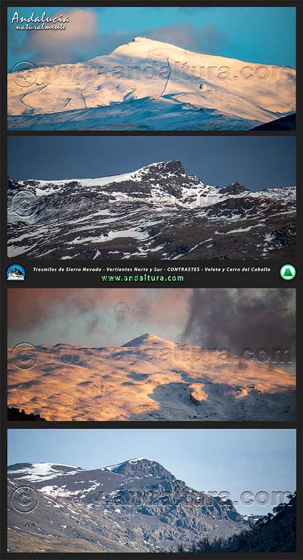 Contrastes entre las vertientes norte y sur de los Tresmiles de Sierra Nevada