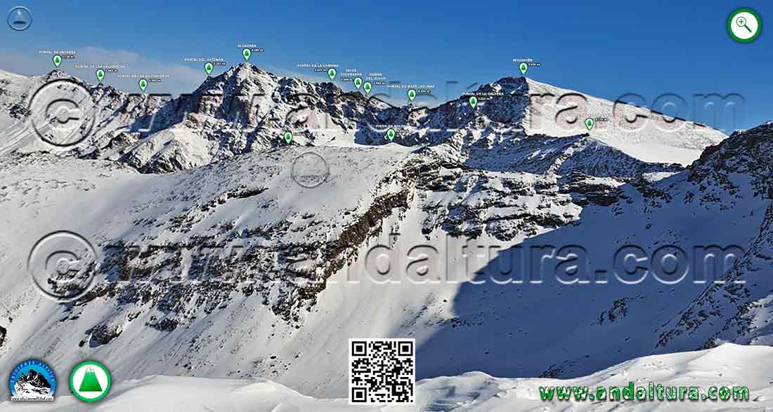 Tresmiles de Sierra Nevada desde la entrada al Veredón por la pista de Esquí de Sierra Nevada Águila Z1
