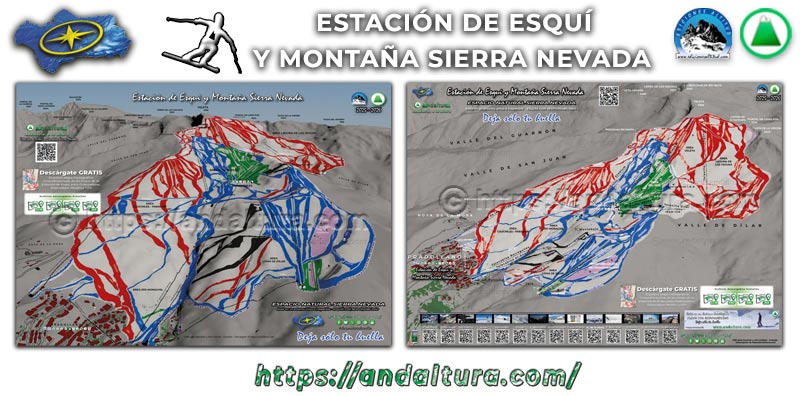 Modelos de los Planos de la Estación de Esquí Sierra Nevada de Andaltura de la Temporada 2025 - 2026