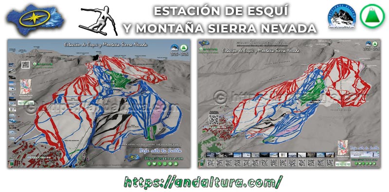 Modelos de los Planos de la Estación de Esquí Sierra Nevada de Andaltura de la Temporada 2025 - 2026