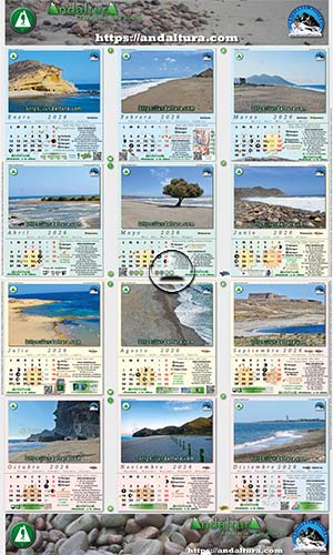 Calendario de pared A3 2026 dedicado a las playas de Almería