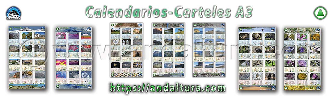Calendarios educativos y culturales de Andaltura en formato A3 sobre Andalucía 2026