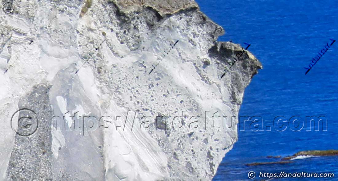 Detalle de los acantilados volcánicos del Morrón de los Genoveses vistos desde Cala de los Amarillos
